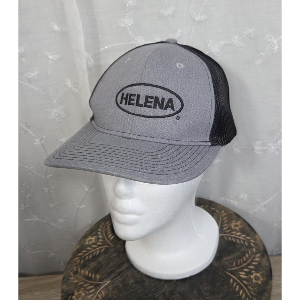 HELENA‎ Gray with Black Mesh Trucker Cap Snap Strap